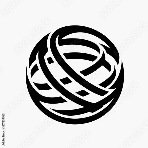 Rubber Band Roll Silhouettes in black on a white background