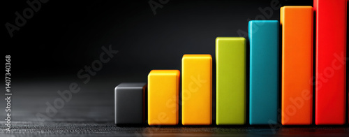 Colorful bars represent growth and success in sales, showcasing commission and incentive structures effectively