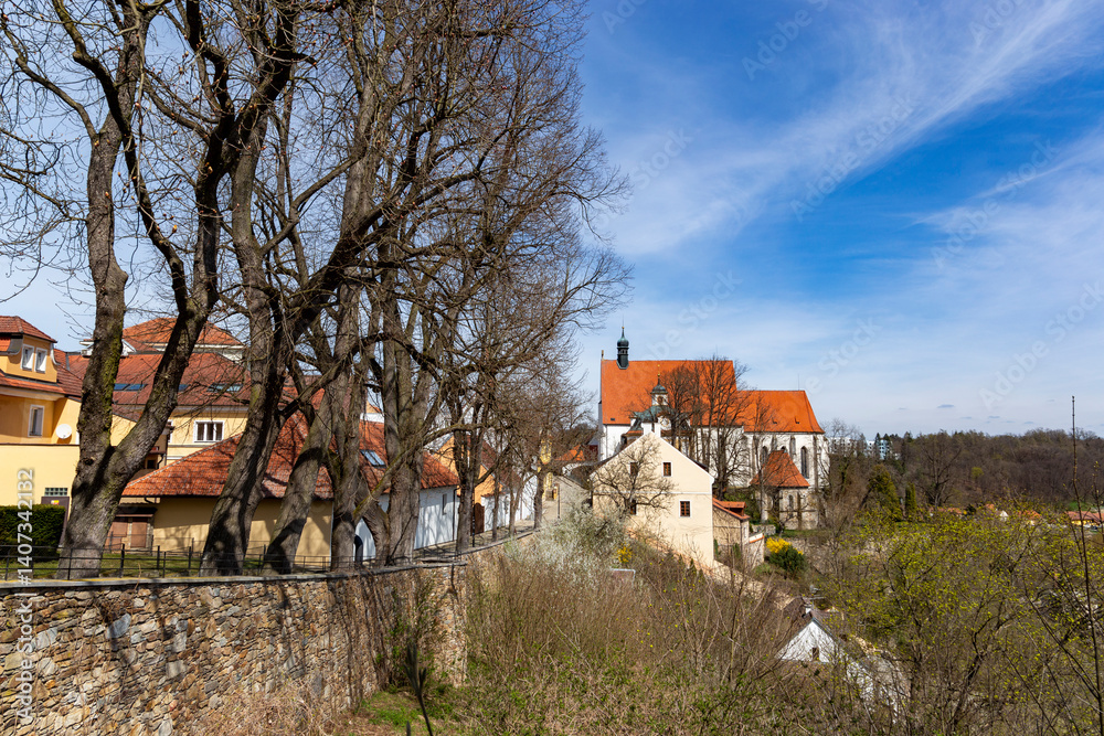 Small town of Bechyne in South Bohemia. Warm April day.