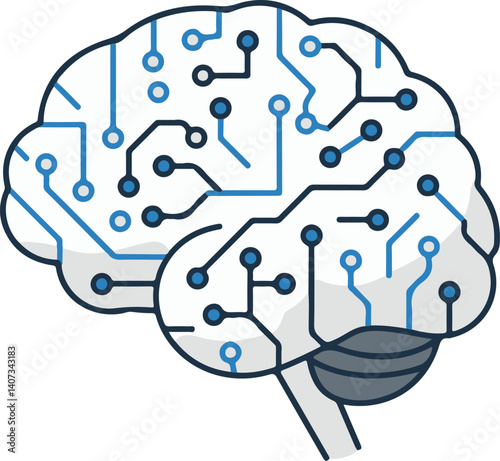 human brain isolated on white background