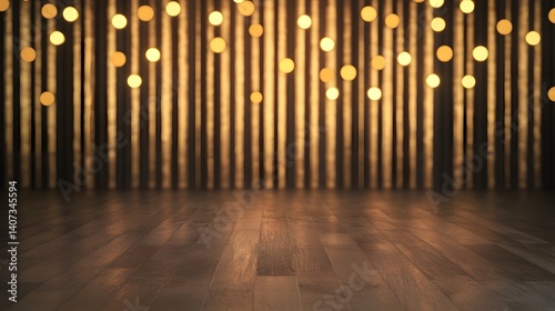 Wallpaper Mural Radiant Golden Stage Lighting Halo for Prestigious Ceremony and Awards Torontodigital.ca