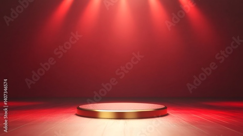 Glowing Red and Gold Spotlight Backdrop for Premium Award Presentation