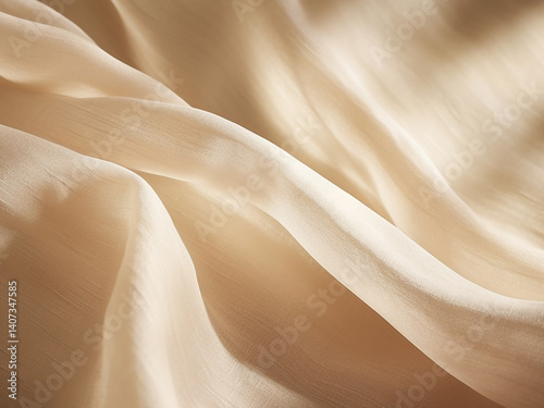 Subtle slub texture in raw silk fabric shows natural irregularities creating a gentle sheen