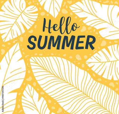 Cheerful summer illustration with 