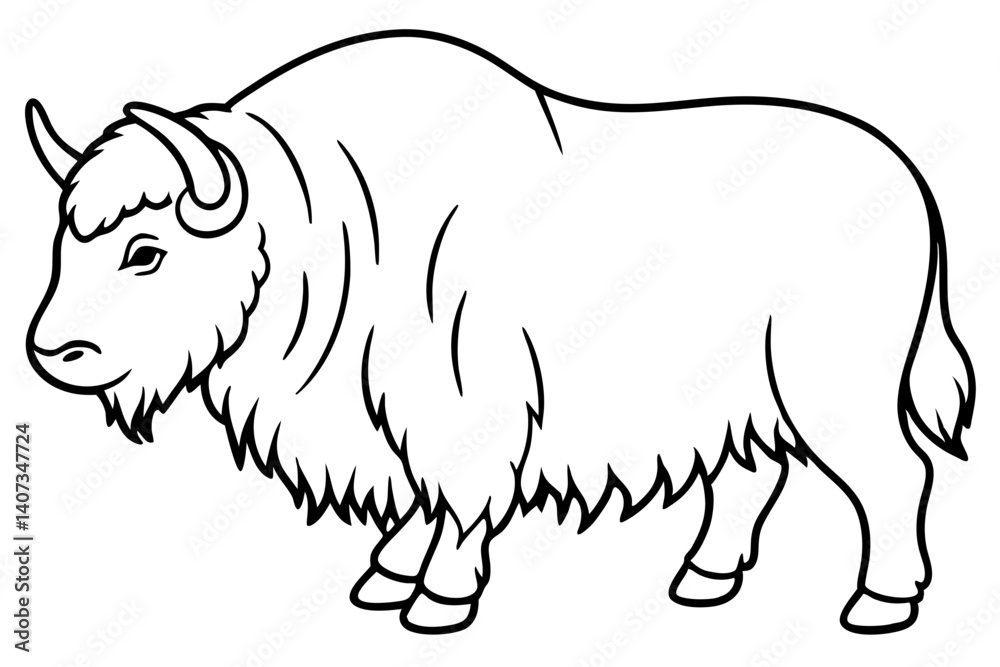 Obraz premium Musk Ox Elegant Linework