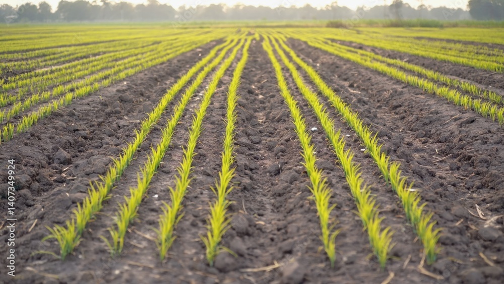 A field of green grass with a few brown spots. The grass is tall and the field is very wide A field of green grass with a few brown spots. The grass is tall and the field is very wide