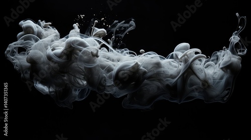 dramatic black ink in water