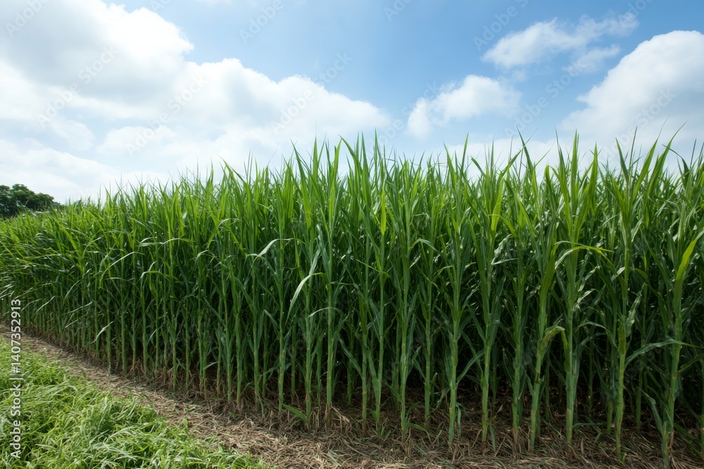 Tall pampa grass sways gently in a peaceful rural setting under a serene blue sky filled with fluffy clouds, inviting calmness and tranquility to the viewer Tall pampa grass sways gently in a peaceful rural setting under a serene blue sky filled with fluffy clouds, inviting calmness and tranquility to the viewer