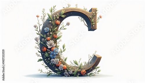 Floral Elegance of Letter 