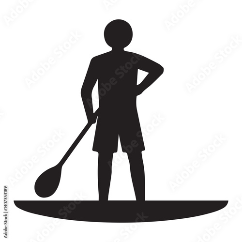 Paddle boarding silhouette vector standup paddle boarding SUP silhouettes White Background.