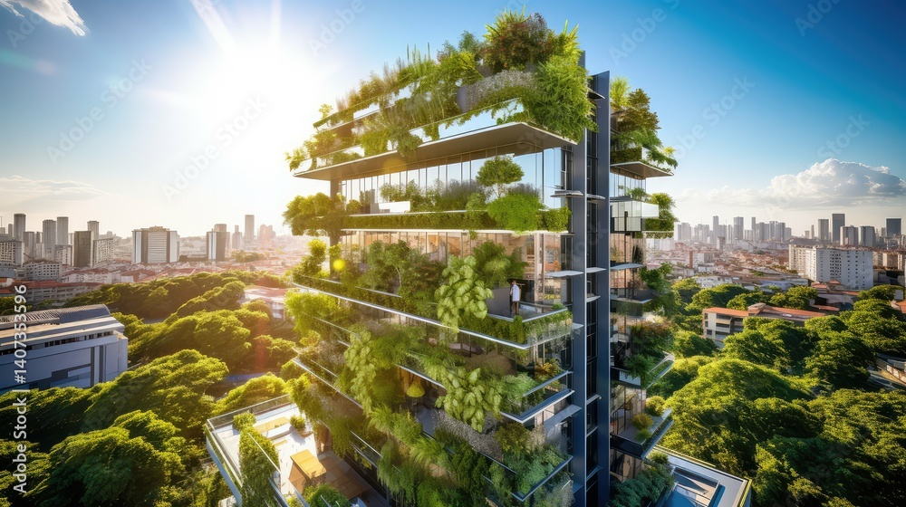 Obraz premium garden green tech background
