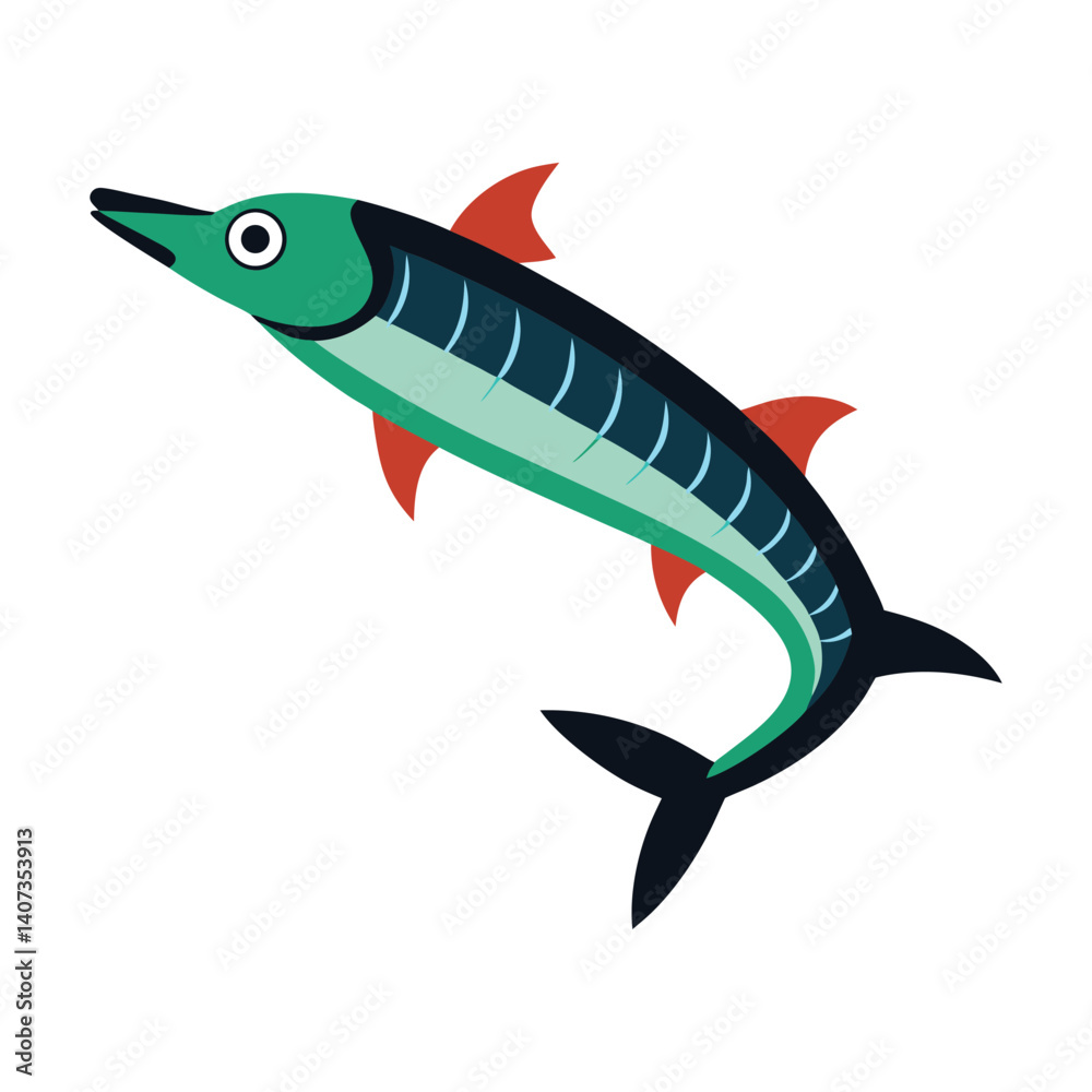 Fototapeta premium barracuda fish on white background
