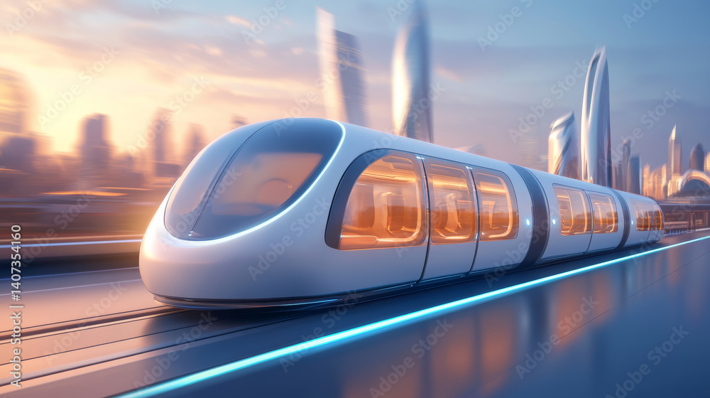 Obraz premium Future urban high-speed maglev train