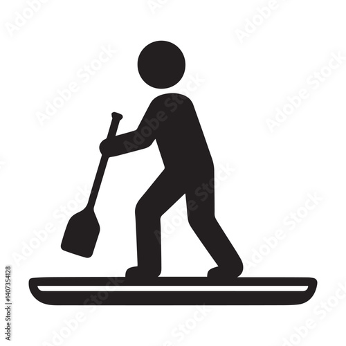 Paddle boarding silhouette vector standup paddle boarding SUP silhouettes White Background.