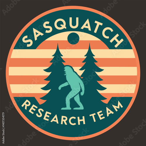 Sasquatch Research Team Retro Bigfoot Forest T-Shirt for Believers.