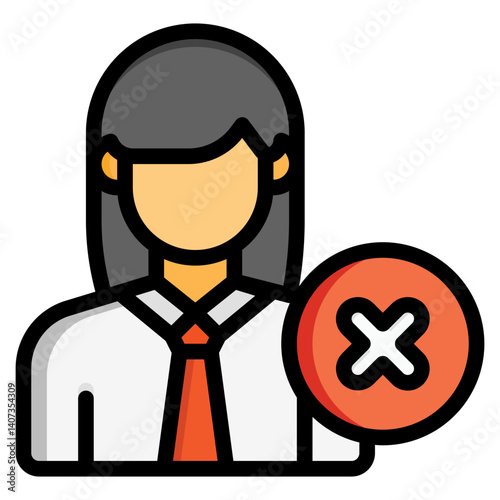  No job, worker, jobless, bankrupt, crisis Icon, Filled Line style icon vector illustration, Suitable for website, mobile app, print, presentation, infographic and any other project.