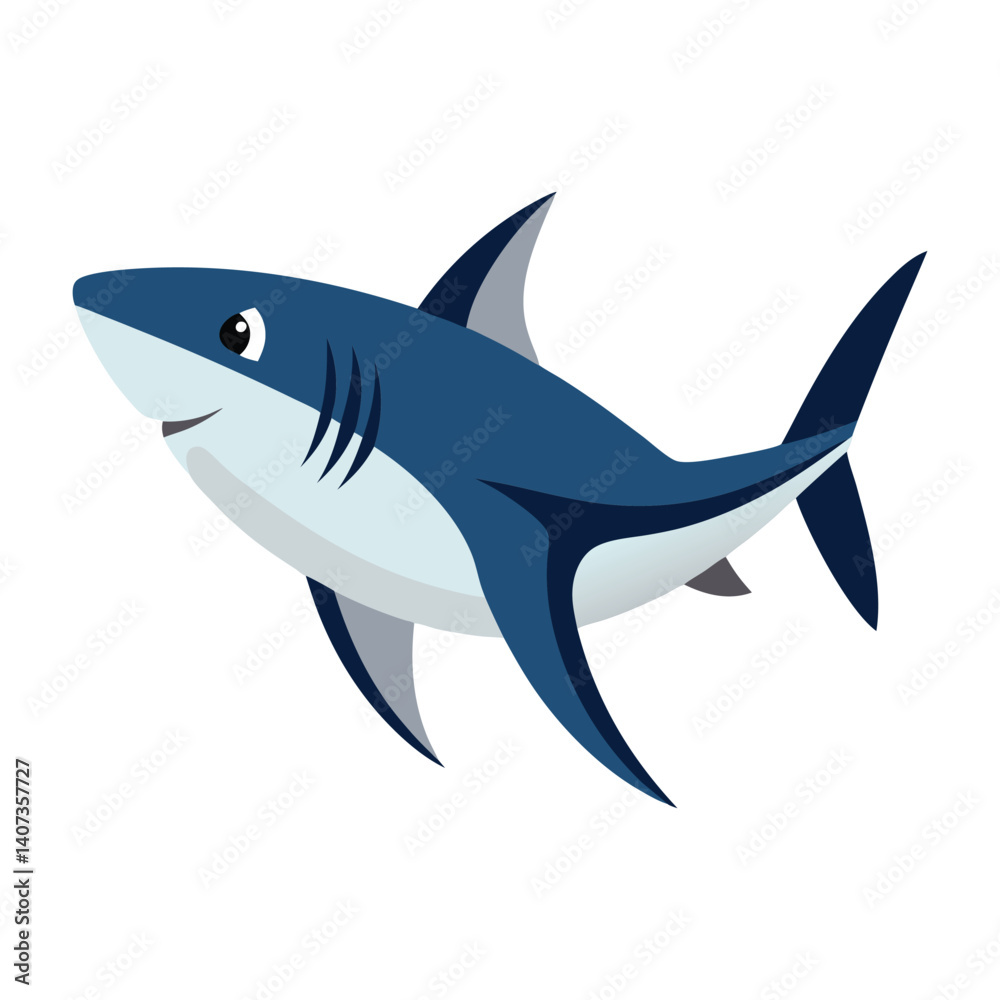 Obraz premium Mako shark on white background.