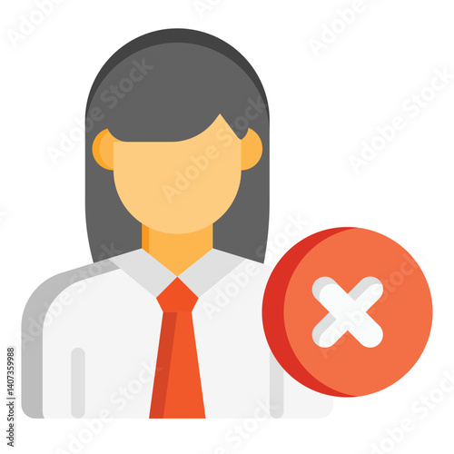  No job, worker, jobless, bankrupt, crisis Icon, Flat style icon vector illustration, Suitable for website, mobile app, print, presentation, infographic and any other project.