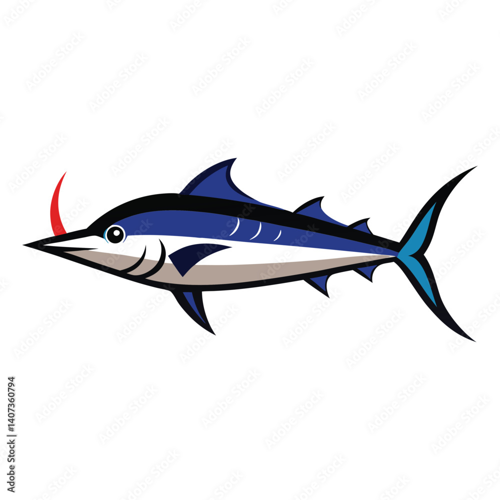Obraz premium wahoo fish on white background