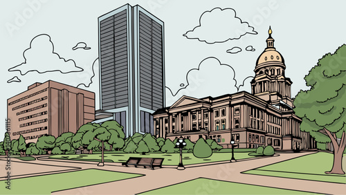 Urban architecture and parks in Denver – Colorado
