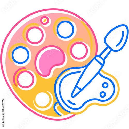 Transparent child icon for a mobile game - Colorful art palette design  