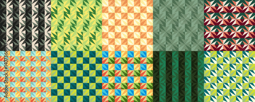 Print   Collection of Colorful Summer multicolor  Abstract Seamless repeating patterns textured geometric background vector modern wallpaper, tile , graphic element, fabric, textile cards, covers .