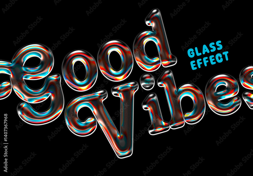 Bright Glass Chrome Effect Mockup Stock Template | Adobe Stock