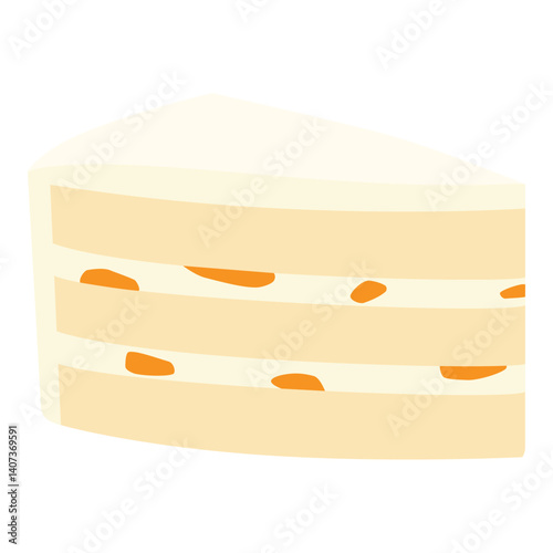 Piece of cheesecake with dried apricots, peaches