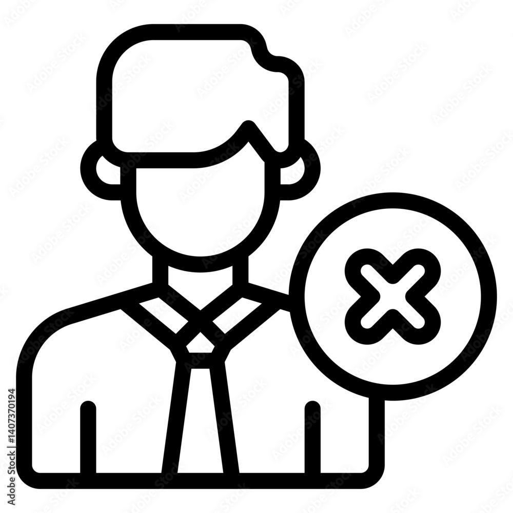 No job, worker, jobless, bankrupt, crisis Icon, Line style icon vector illustration, Suitable for website, mobile app, print, presentation, infographic and any other project. No job, worker, jobless, bankrupt, crisis Icon, Line style icon vector illustration, Suitable for website, mobile app, print, presentation, infographic and any other project.