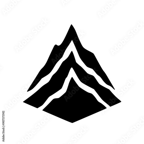 Obraz na płótnie Abstract Mountain Logo, Bold Black and White Icon w salonie