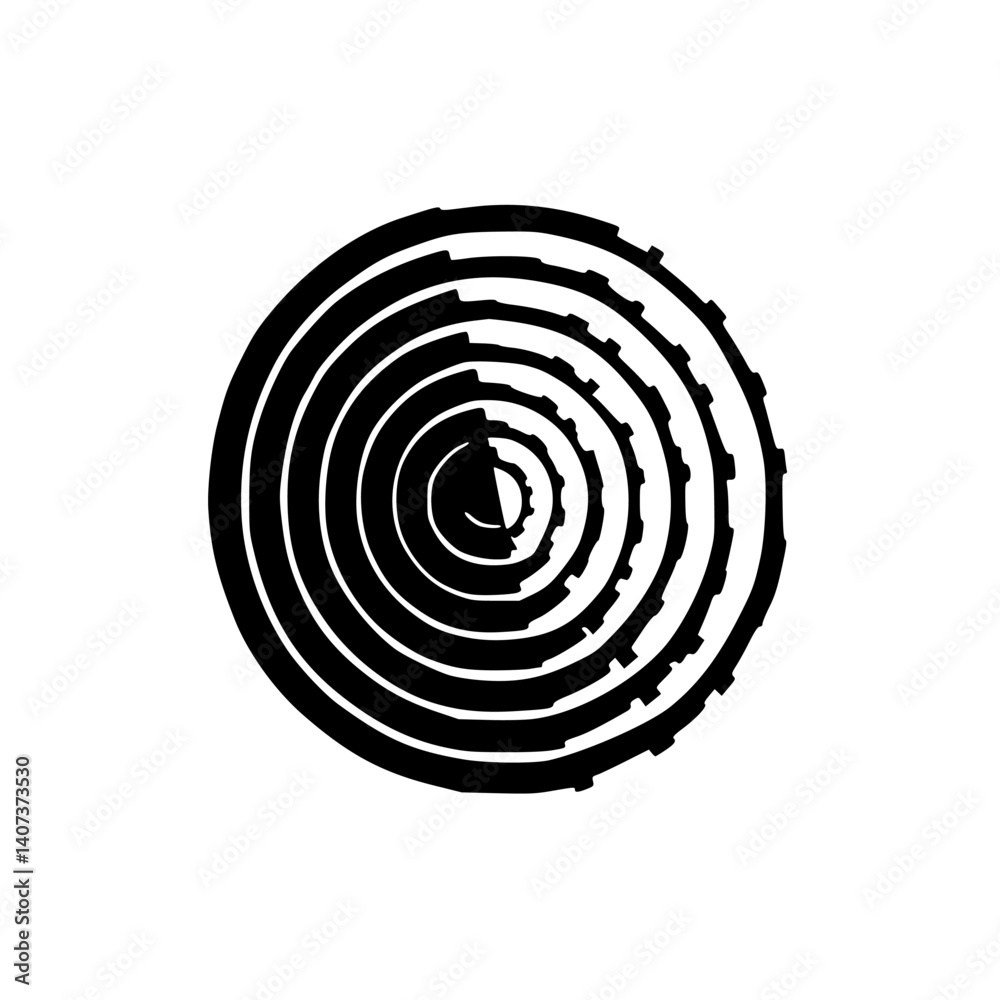 Fototapeta premium Abstract Black and White Concentric Circle Design