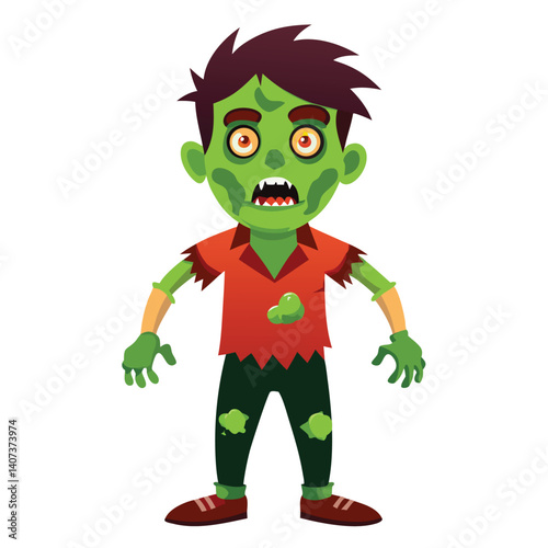 Halloween zombies isolated clipart on white background