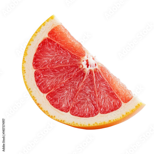 Fresh slice of grapefruit isolated on a transparent background for culinary and healthrelated concepts, slice of grapefruit isolated on transparent background