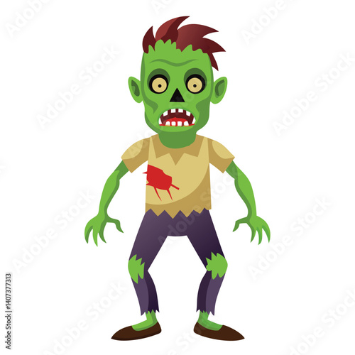 Halloween zombies isolated clipart on white background