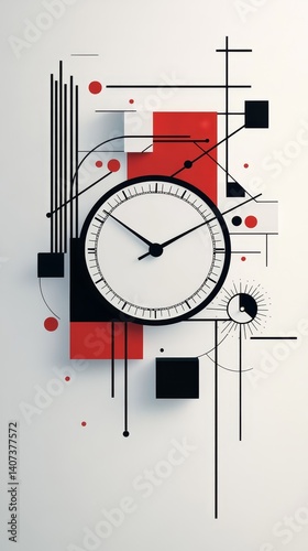 Modern Geometric Abstract Clock Design - Stylish Minimalist Wall Art for Vibrant Home and Office Decor