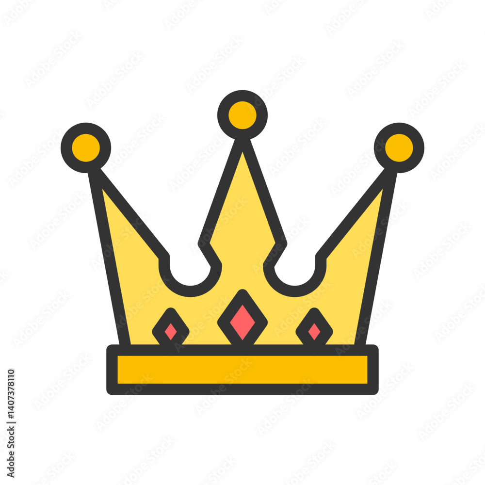 Crown icon vector image. Suitable for mobile apps, web apps and print media.