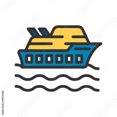 Cruise icon vector image. Suitable for mobile apps, web apps and print media.