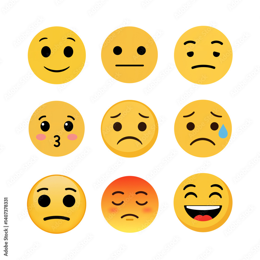 Emojis of Emotion From Smiles to Tears, Affection to Joy.