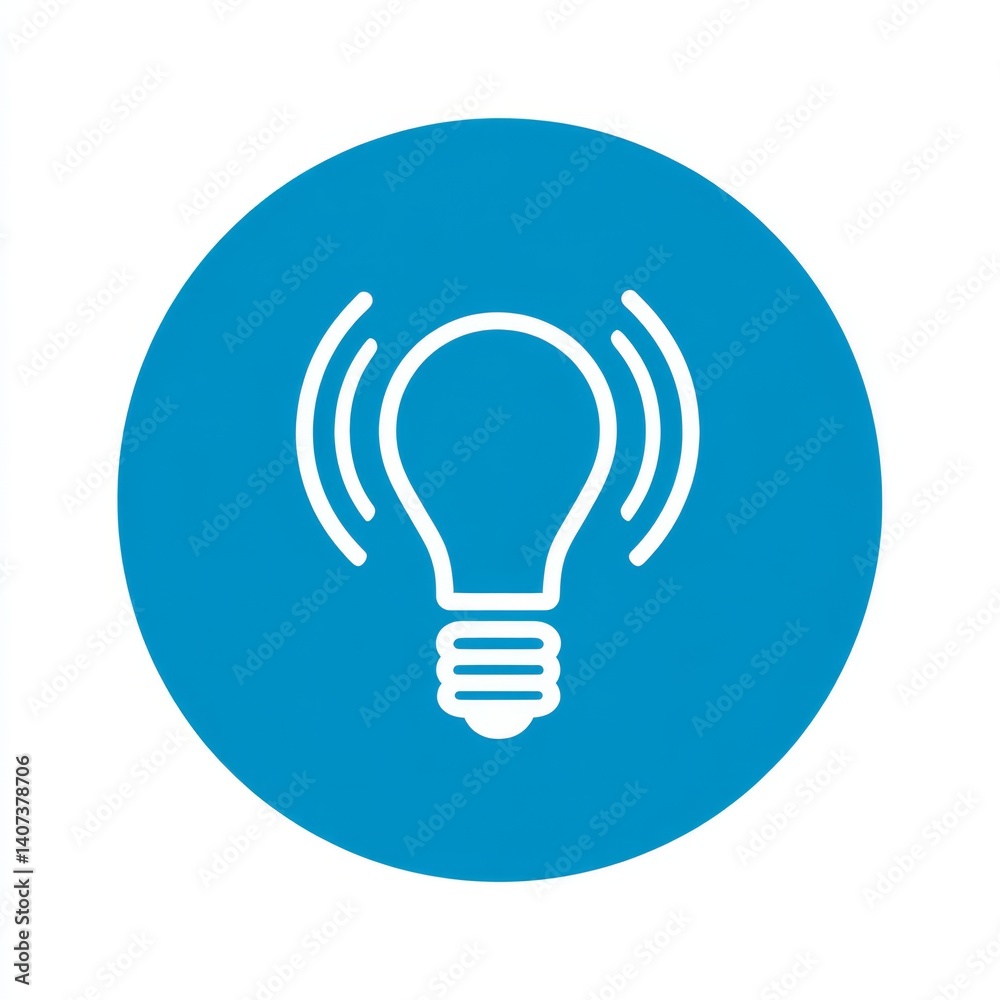 Light Bulb Icon Illustration on Blue Background: Innovation, Technology, and Energy Saving Design Light Bulb Icon Illustration on Blue Background: Innovation, Technology, and Energy Saving Design