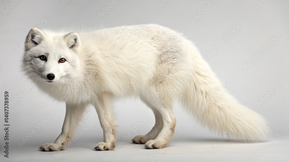 Obraz premium Arctic Fox on studio background 
