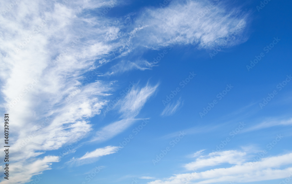 Obraz premium beautiful blue sky with soft white clouds for abstract background