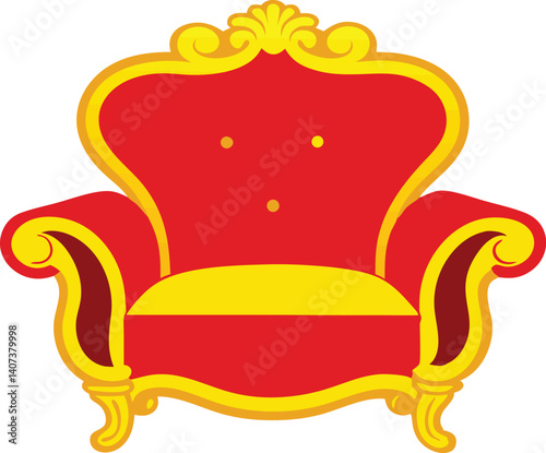 Baroque style throne silhouette black vector art work