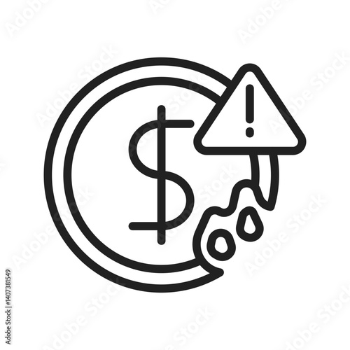 Insolvent icon vector image. Suitable for mobile apps, web apps and print media.