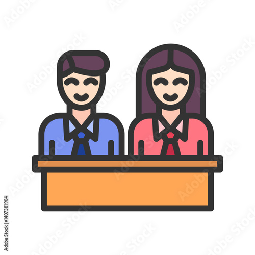 Jury icon vector image. Suitable for mobile apps, web apps and print media.