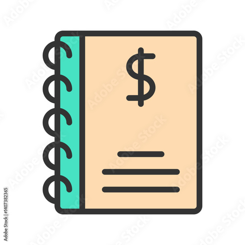 Ledger icon vector image. Suitable for mobile apps, web apps and print media.