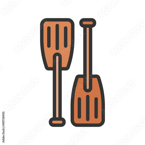 Oars icon vector image. Suitable for mobile apps, web apps and print media.