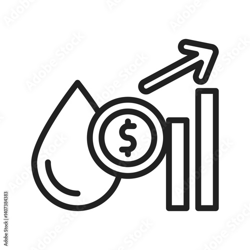 Oil Price icon vector image. Suitable for mobile apps, web apps and print media.