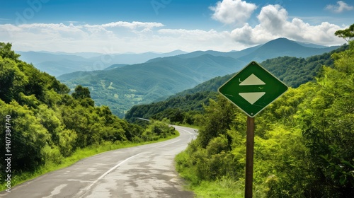 view green road sign