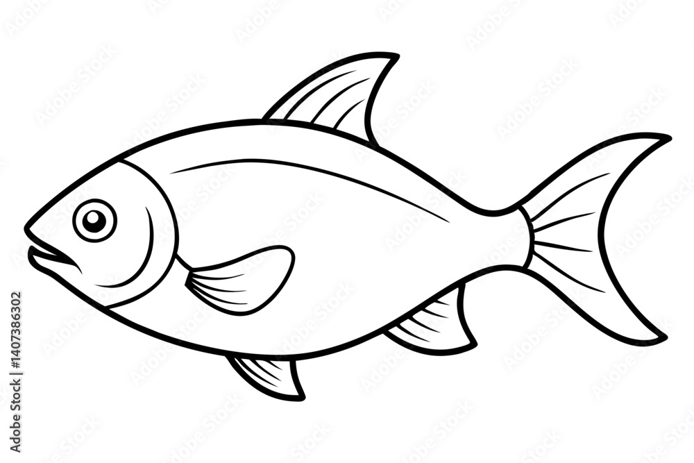 Fototapeta premium Piranha Ink Drawing Vector