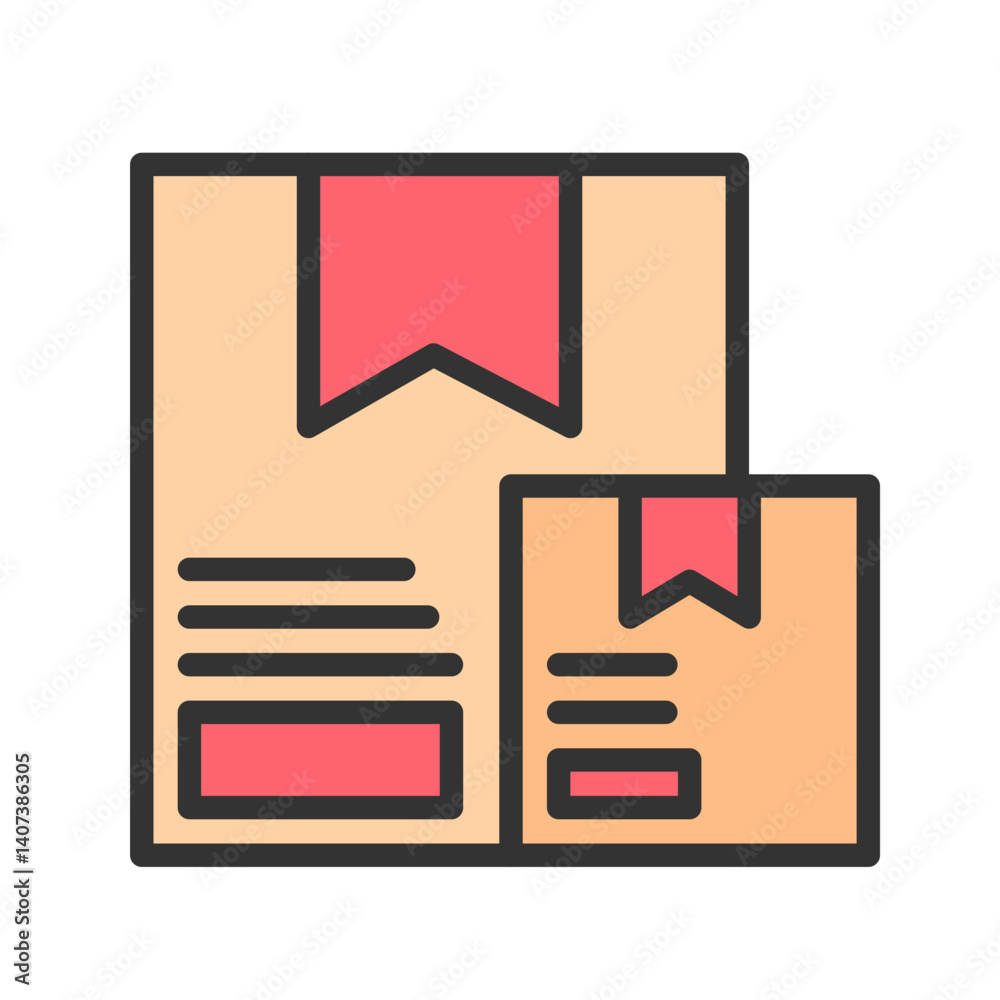 Packages icon vector image. Suitable for mobile apps, web apps and print media. Packages icon vector image. Suitable for mobile apps, web apps and print media.
